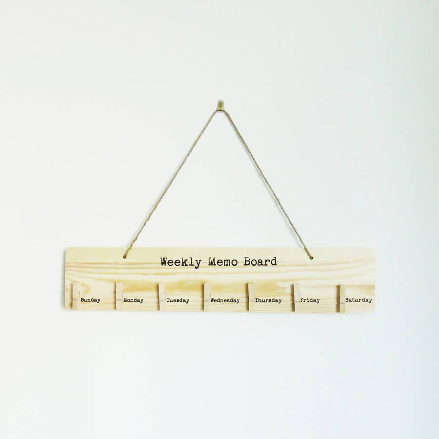 Weekly Hanging Memo Board By The Den & Now