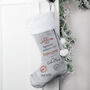 Personalised Special Delivery Silver Grey Stocking, thumbnail 1 of 3