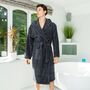 Nua Cotton Men's Heavyweight Hooded Dressing Gown, thumbnail 2 of 8