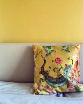 Mustard Yellow Cushion 'Reptila' Large 60x60cm, 2 of 5