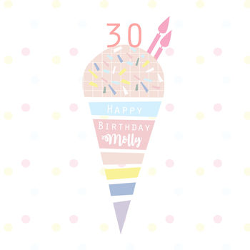 Happy Birthday Ice Cream Age Card, 2 of 2