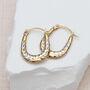 9ct Two Tone Gold Mini Leaf Hoop Earrings, thumbnail 1 of 3