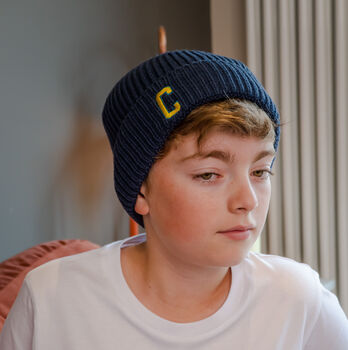 Personalised Embroidered Initial 'College' Beanie Hat, 4 of 6