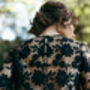 Black Macrame Lace Top Long Sleeved Wedding Dress Topper, thumbnail 10 of 10