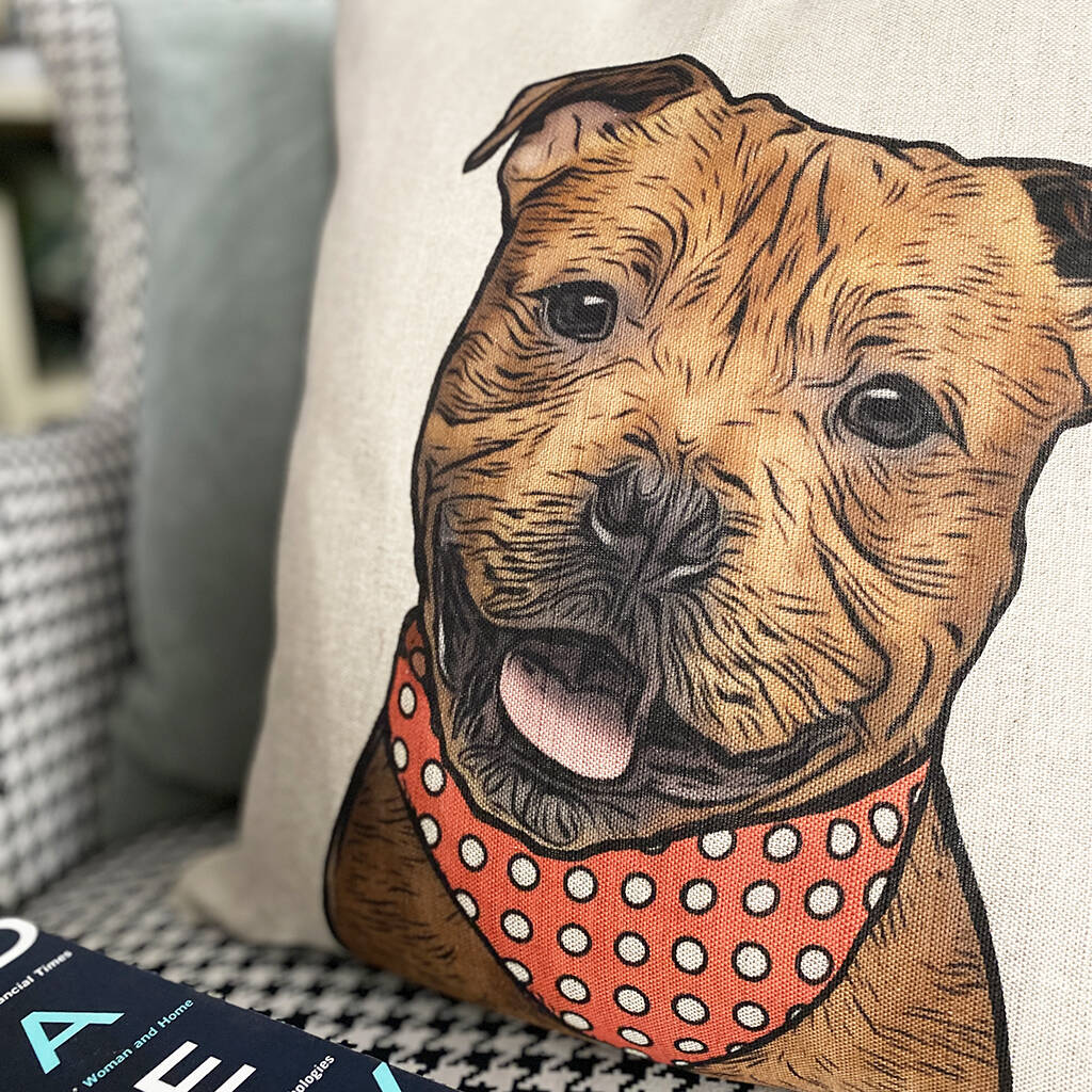 staffordshire bull terrier cushion