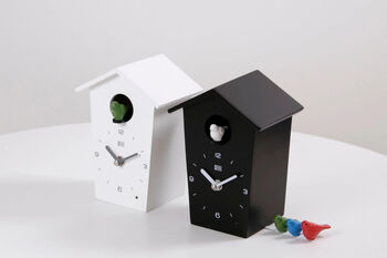 Mini White Kookoo Birdhouse Clock, 3 of 4