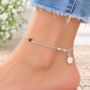 Daisy Enamel Ankle Bracelet With Tiger Eye Detail, thumbnail 2 of 3