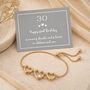 30th Birthday Crystal Heart Drawstring Bracelet, thumbnail 1 of 7