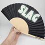Handheld Slag In Green Folding Fan, thumbnail 3 of 3