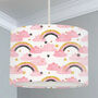 Rainbows And Clouds Lampshade, Pink, Black And Gold, thumbnail 1 of 2