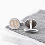 Sterling Silver Rose Gold Plated Deco Cufflinks, thumbnail 2 of 5