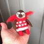 Christmas Felt Penguin In Red Scarf, thumbnail 3 of 4