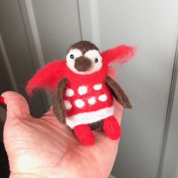 Christmas Felt Penguin In Red Scarf, 3 of 4
