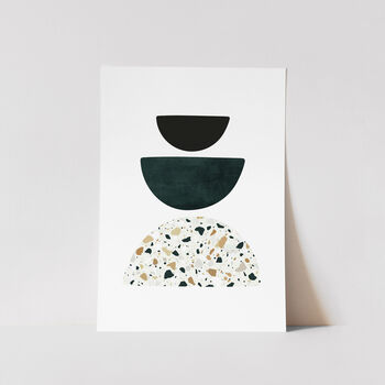 Green And Terrazzo Abstract Shapes 02 Art Print, 3 of 7