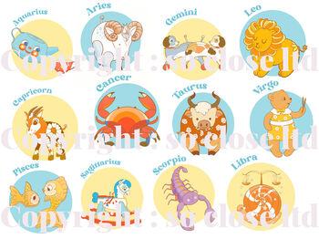 Personalised 'Vintage Toy' Zodiac New Baby Card, 2 of 3