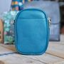 Cross Body Double Zip Bag In Teal, thumbnail 3 of 3