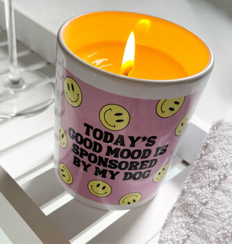 Todays Good Mood Sponsored By My Dog Ceramic Pot Candle, 6 of 9