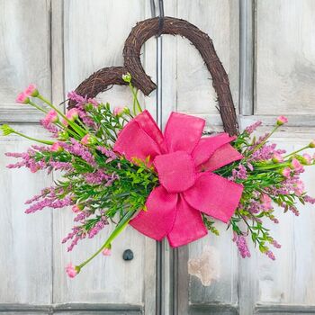 Floral Heart Shape Rattan Wreath, 6 of 7