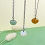 Pumpkin Gemstone Silver Necklace, thumbnail 4 of 7