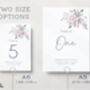 Wedding Table Names In Lilac And Pink Florals, thumbnail 2 of 4