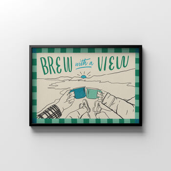 Brew With A View, Tea Poster, Coffee Print, 8 of 9