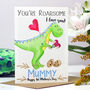 Personalised Dinosaur 1st Mother's Day Card, thumbnail 2 of 6