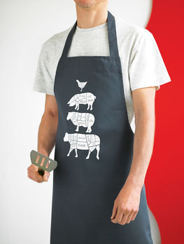 Butcher's Meat Cuts Kitchen Apron, 12 of 12