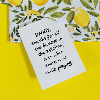 Personalised Funny Parent Card Thanks For All The Dances In The Kitchen, 6 of 7
