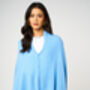 Sky Blue 100% Cashmere Multi Ways Button Poncho Shawl Gift Boxed, thumbnail 4 of 12