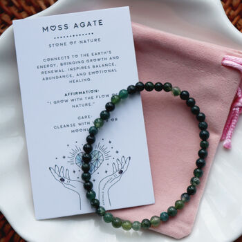 Moss Agate Crystal Bracelet For Balance And Growth, 3 of 7
