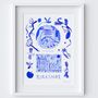 Yorkshire Art Print Inspired By Blue Portuguese Tiles, thumbnail 2 of 2