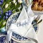 Embroidered Satin Ribbon Length Personalised Place Settings, thumbnail 1 of 6