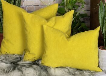 Sunshine Yellow Velvet Cushion, 7 of 12