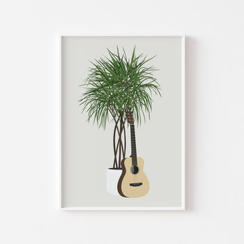 Acoustic Guitar Houseplant Print | Music Poster, 6 of 10