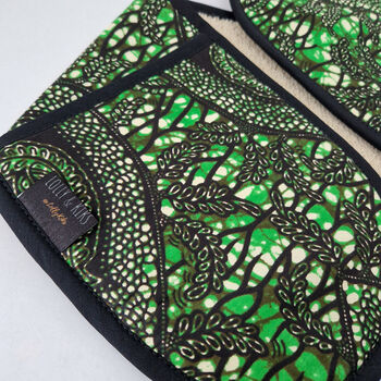 African Print Oven Gloves | Green Nkechi Print, 4 of 4