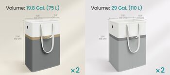 Two Piece Laundry Basket Hamper Set, 2 of 5