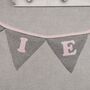 Bunting Personalised Luxury Grey And Pink New Baby Girl, thumbnail 6 of 11