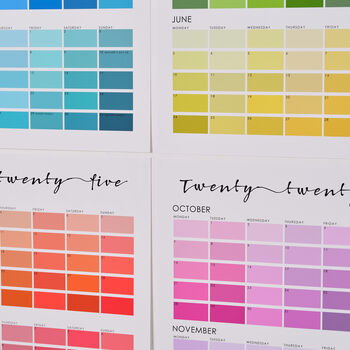 Paint Chip Colour Swatch Wall Planner 2025, 11 of 12