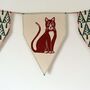 Handmade Christmas Cat Bunting. Linocut Design, thumbnail 3 of 4