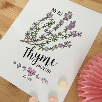 'My All Thyme Favourite' Personalised Print, 2 of 2