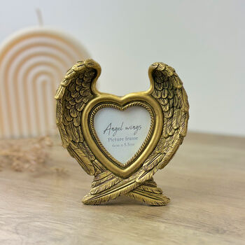 Standing Gold Angel Wing Photo Frame Remembrance Gift, 2 of 9