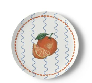 Orange Squiggle China Plate, 5 of 5