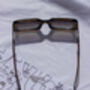 Grey Monogram Sided Rectangle Narrow Sunglasses, thumbnail 5 of 6
