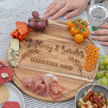 Personalised Round Charcuterie Board With Dome Lid, 5 of 9