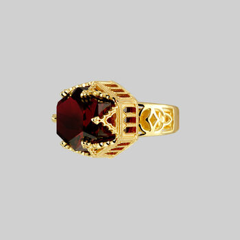 Garnet Cz Cathedral Ring, 5 of 6