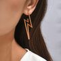 Minimalist Lightning Strike Golden Earrings, thumbnail 2 of 5