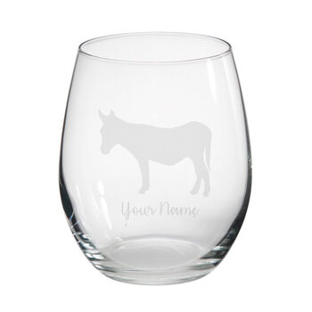Personalised Donkey Animal Engraved Glass, 3 of 5