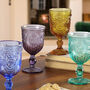 Set Of Four Embossed Coloured Wine Glasses, thumbnail 2 of 8