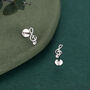 Sterling Silver Treble Clef 16 G Flat Back Labret Earrings, thumbnail 3 of 11