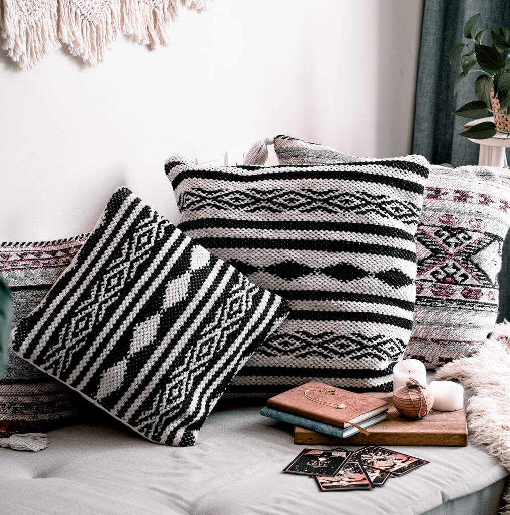 Scandi Monochrome Recycled Cushion Cover By Loft & Daughter